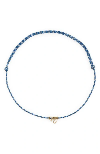 Zoë Chicco Paracord Horseshoe Charm Necklace In Blue