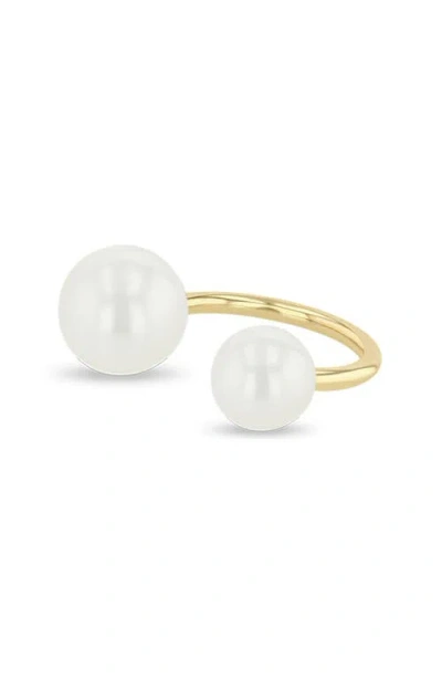 Zoë Chicco Reversible Cultured Pearl Cuff Earring In Gold