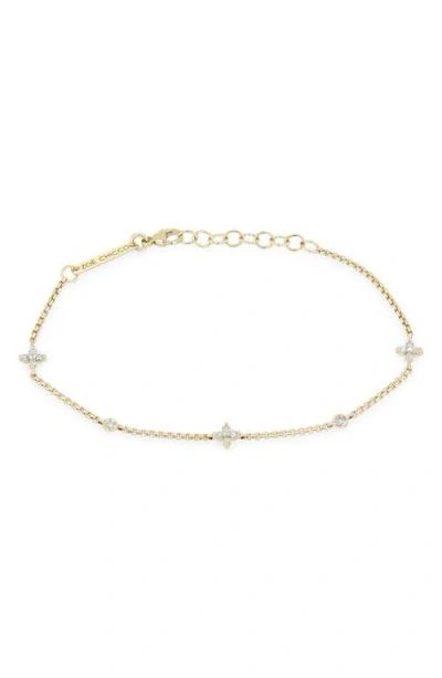 Zoë Chicco Small Quad Diamond Bracelet In Gold