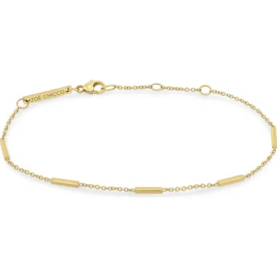 ZOË CHICCO ZOË CHICCO TINY BAR STATION 14K GOLD BRACELET