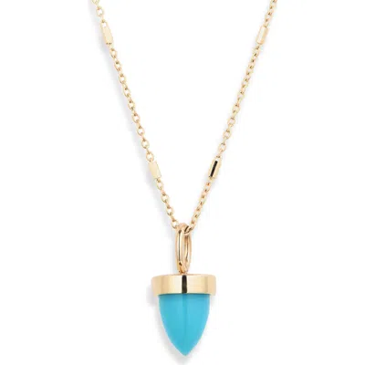 Zoë Chicco Turquoise Bullet Pendant Necklace In Neutral