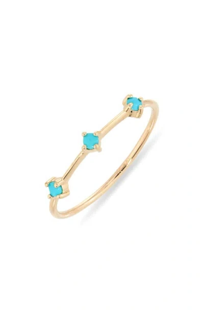 Zoë Chicco Turquoise Dash Ring In Burgundy