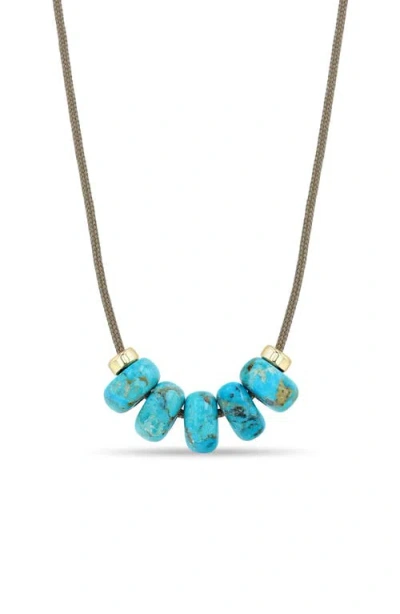 Zoë Chicco Turquoise Paracord Necklace In Blue
