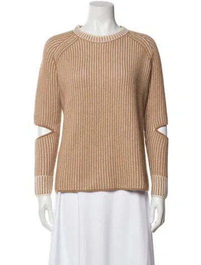 Pre-owned Zoë Jordan Wool Bateau Neckline Sweater In Neutral