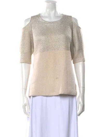 Pre-owned Zoë Jordan Wool Colorblock Pattern Sweater