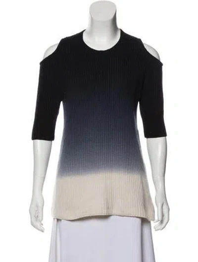 Pre-owned Zoë Jordan Wool Colorblock Pattern Sweater In Blue