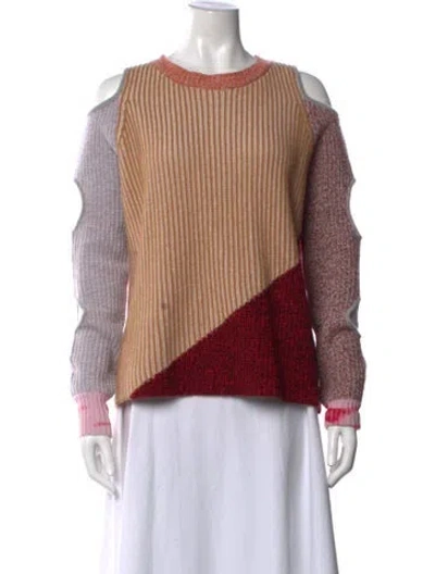 Pre-owned Zoë Jordan Wool Colorblock Pattern Sweater In Multi