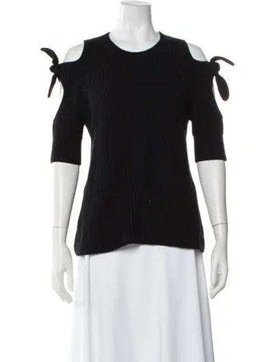 Pre-owned Zoë Jordan Wool Crew Neck Sweater In Black