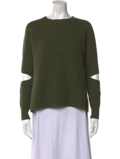 Pre-owned Zoë Jordan Wool Crew Neck Sweater In Green