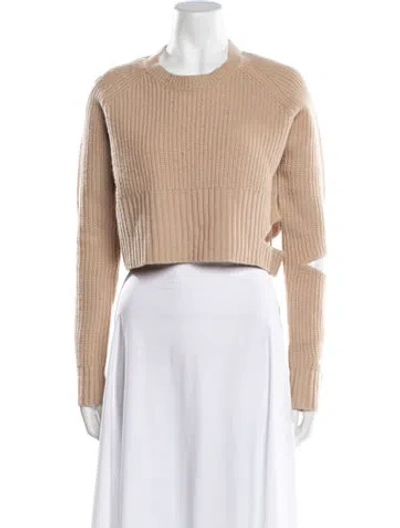 Pre-owned Zoë Jordan Wool Crew Neck Sweater In Neutral