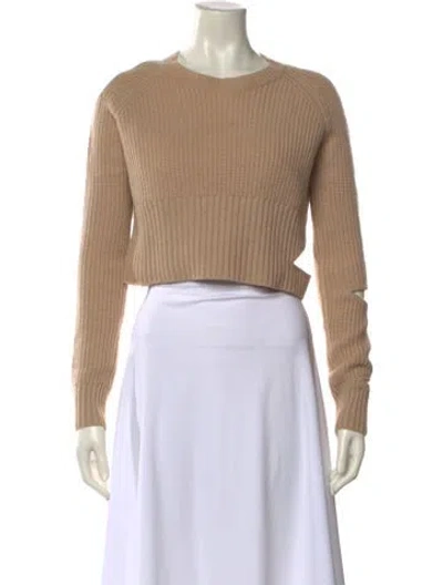 Pre-owned Zoë Jordan Wool Crew Neck Sweater In Neutral