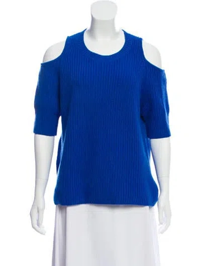 Pre-owned Zoë Jordan Wool Scoop Neck Sweater In Blue