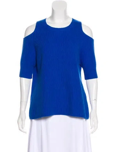 Pre-owned Zoë Jordan Wool Scoop Neck Sweater In Blue