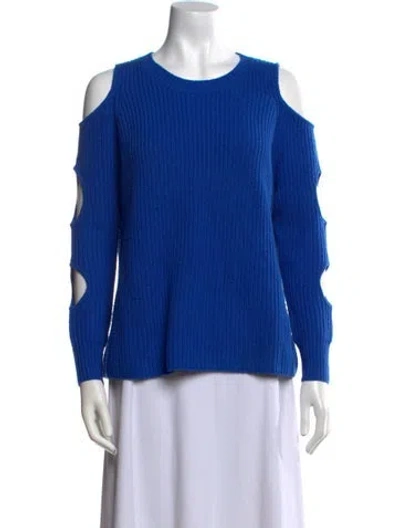 Pre-owned Zoë Jordan Wool Scoop Neck Sweater In Blue