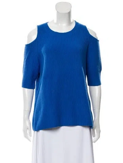 Pre-owned Zoë Jordan Wool Scoop Neck Sweater In Blue