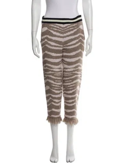 Pre-owned Zoë Jordan Wool Straight Leg Pants In Neutral