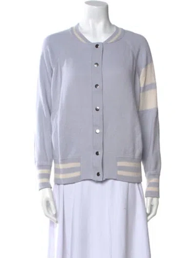 Pre-owned Zoë Jordan Wool Striped Sweater In White