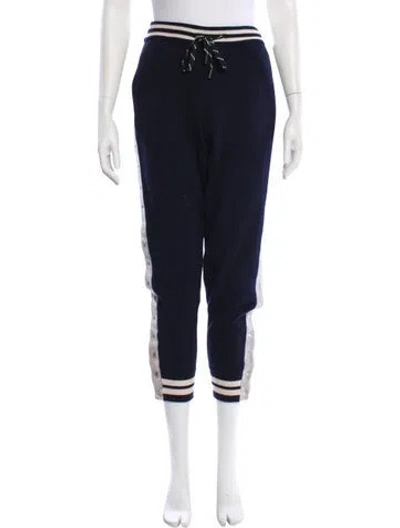 Pre-owned Zoë Jordan Wool Striped Sweatpants In Blue