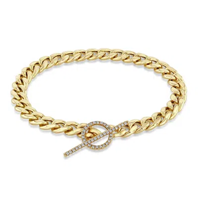 Zo Women's Medium Curb Chain Pav In Gold
