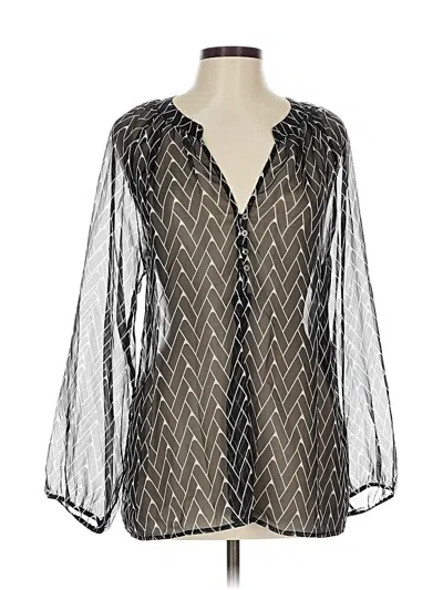 Pre-owned Zoa 3/4 Sleeve Blouse In Black