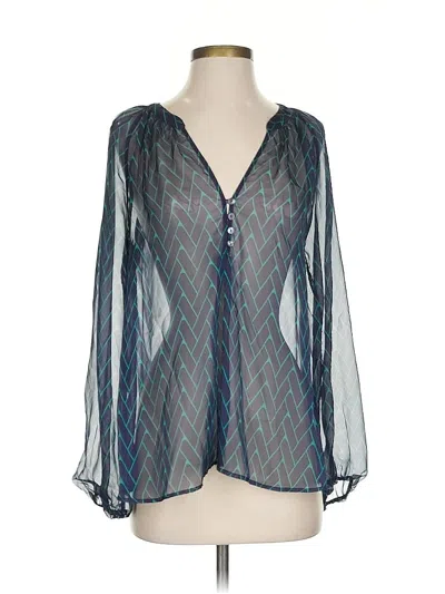 Pre-owned Zoa 3/4 Sleeve Blouse In Blue