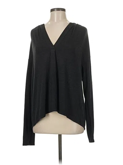 Pre-owned Zoa Long Sleeve Top Black Plunge Neckline Tops