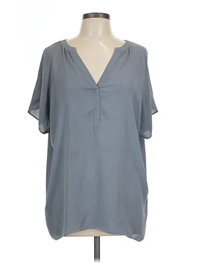 Pre-owned Zoa Short Sleeve Blouse In Gray