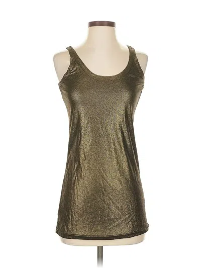 Pre-owned Zoa Sleeveless Top Gold Metallic Pattern Scoop Neck Tops