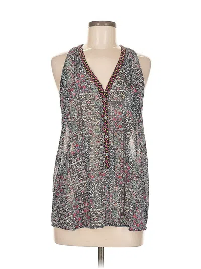 Pre-owned Zoa Tank Top Gray Halter Neckline Tops
