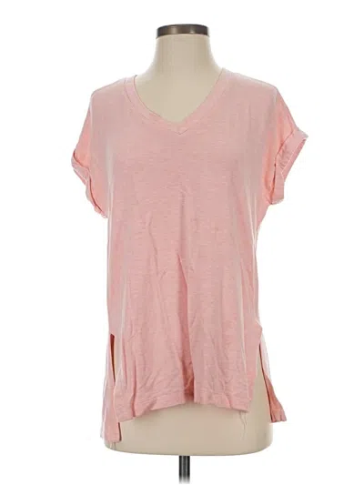 Pre-owned Zobha Short Sleeve Top Pink V-neck Tops