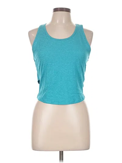 Pre-owned Zobha Tank Top Teal Halter Neckline Tops