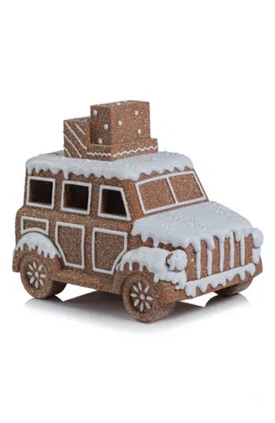 Zodax Adelard Led Holiday Gingerbread Car In Brown