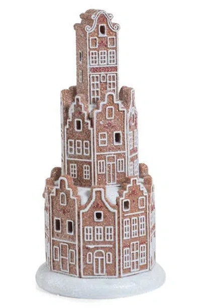 Zodax Adelard Led Holiday Gingerbread House In Brown
