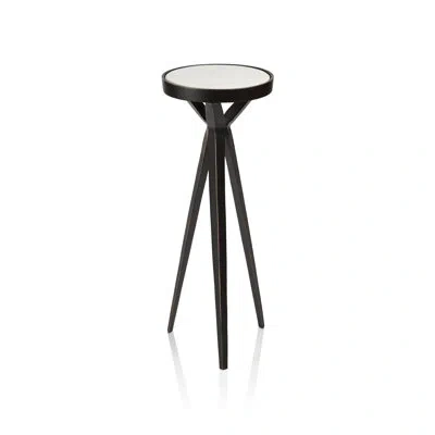 Zodax Adhara Aluminum Cocktail Table With Marble Top In White;white;white;white