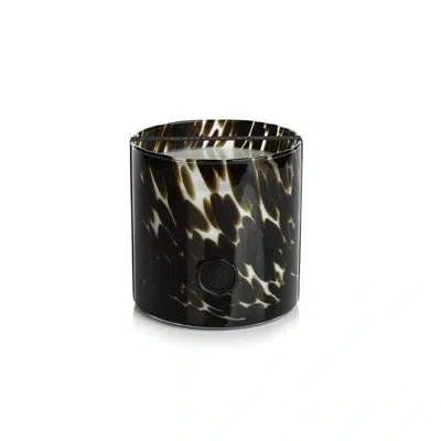 Zodax Ag Opal Glass Fig Vetiver Scented Jar Candle In Black