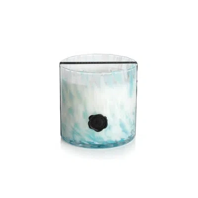 Zodax Ag Opal Glass Sunset Beach Scented Jar Candle In Blue;white