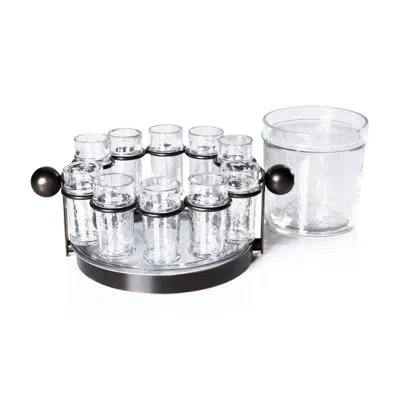 Zodax Agave 10-piece Tequila Shot Set With Ice Bucket In Dark Bronze,clear