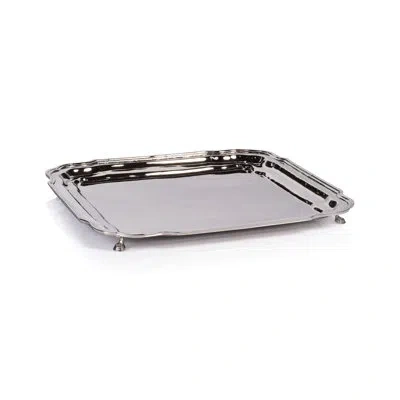 Zodax Alsace Elegant Brass Tray In Nickel