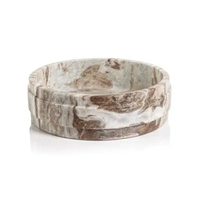 Zodax Altamura Marble Decorative Bowl In Brown;beige