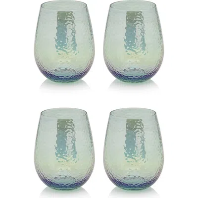 Zodax Apertivo Set Of 4 Stemless Glasses In Green