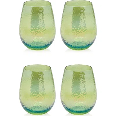 Zodax Apertivo Set Of 4 Stemless Glasses In Green