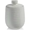 Zodax Azores Lidded Ceramic Vase In Gray