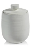 Zodax Azores Lidded Ceramic Vase In White