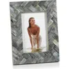 Zodax Bengkula Herringbone Bone Braid Photo Frame In Gray