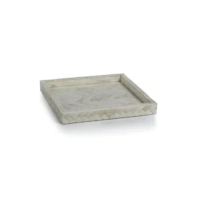 Zodax Bengkulu Bone/mdf Tray In Ivory
