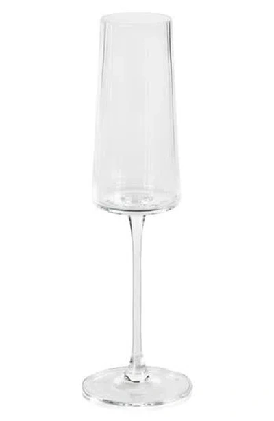 Zodax Benin Fluted Set Of 4 Champagne Flutes In Transparent