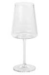 Zodax Benin Fluted Set Of 4 Wine Glasses In Transparent