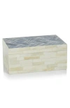 Zodax Mahar Herringbone Bone Decorative Box In Gray