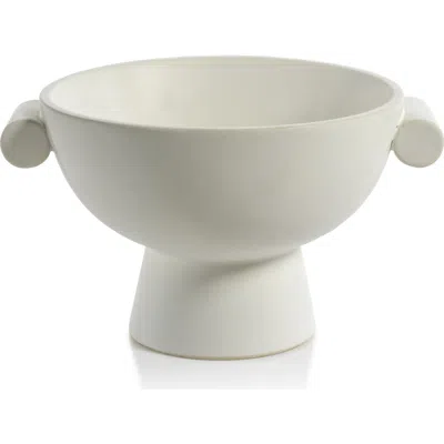 Zodax Braga Matte Ceramic Bowl In White