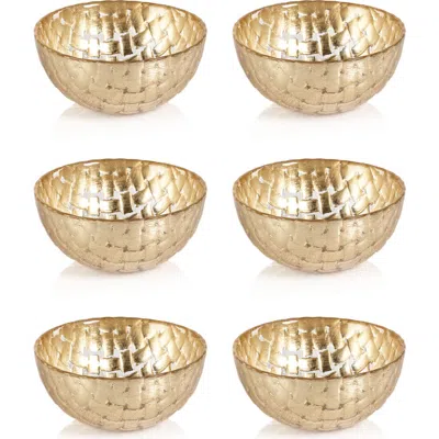 Zodax Braided Set Of 6 Condiment Bowls In Gold